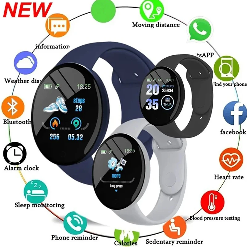 2025 New D18 Multifunctional Smart Watch Women Bluetooth Connected Phone Music Fitness Sports Bracelet Sleep Monitor Smartwatch