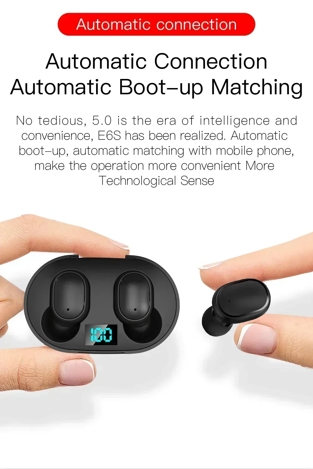 E6S Wireless Bluetooth Earphones TWS Bluetooth Headset Wireless Earbuds Noise Cancelling Earphones with Microphone Headphones - Image 16